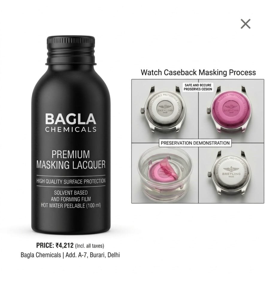 Premium Masking Lacquer supplied product information and packaging